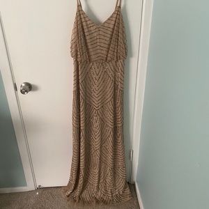Nude Sequin Evening Gown